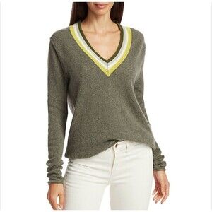 ATM CASHMERE DEEP V-NECK SWEATER SAFARI Small